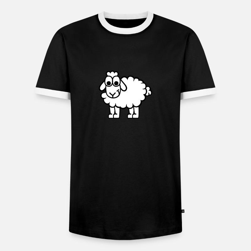 Schaf - Männer Kontrast-T-Shirt - Schwarz/Weiß