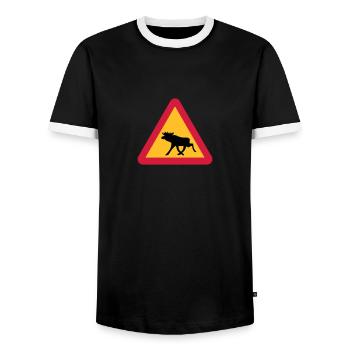 Attention Moose! - T-shirt contrasté Homme - noir/blanc - Devant - AI Model Female 172 light (172cm) & AI Model Male 178 light (178cm)