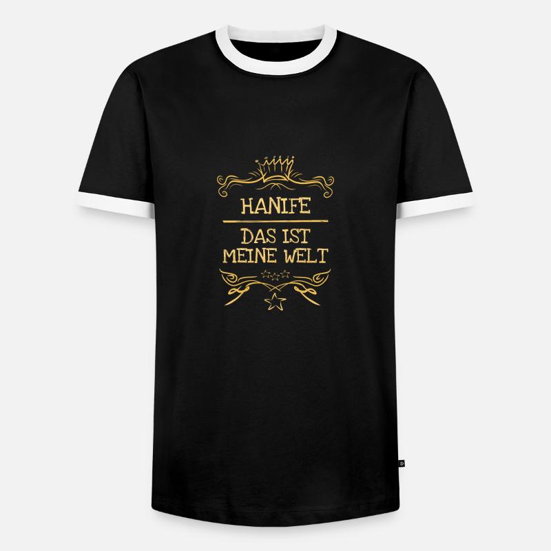 Mädchenname Hanife - Männer Kontrast-T-Shirt - Schwarz/Weiß