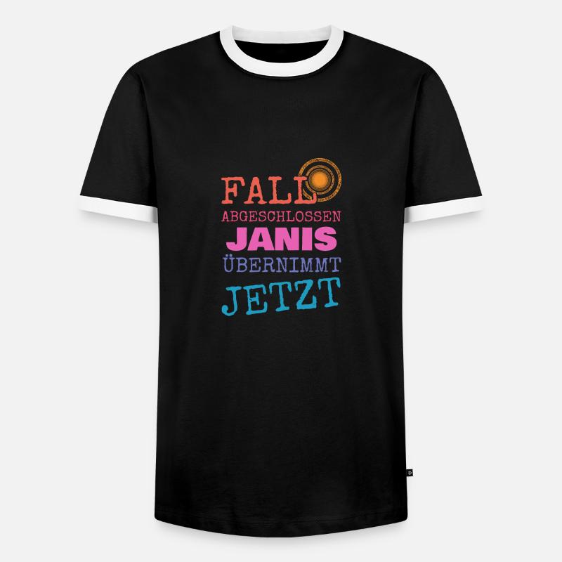 First name Janis - Men's Ringer Shirt - black/white