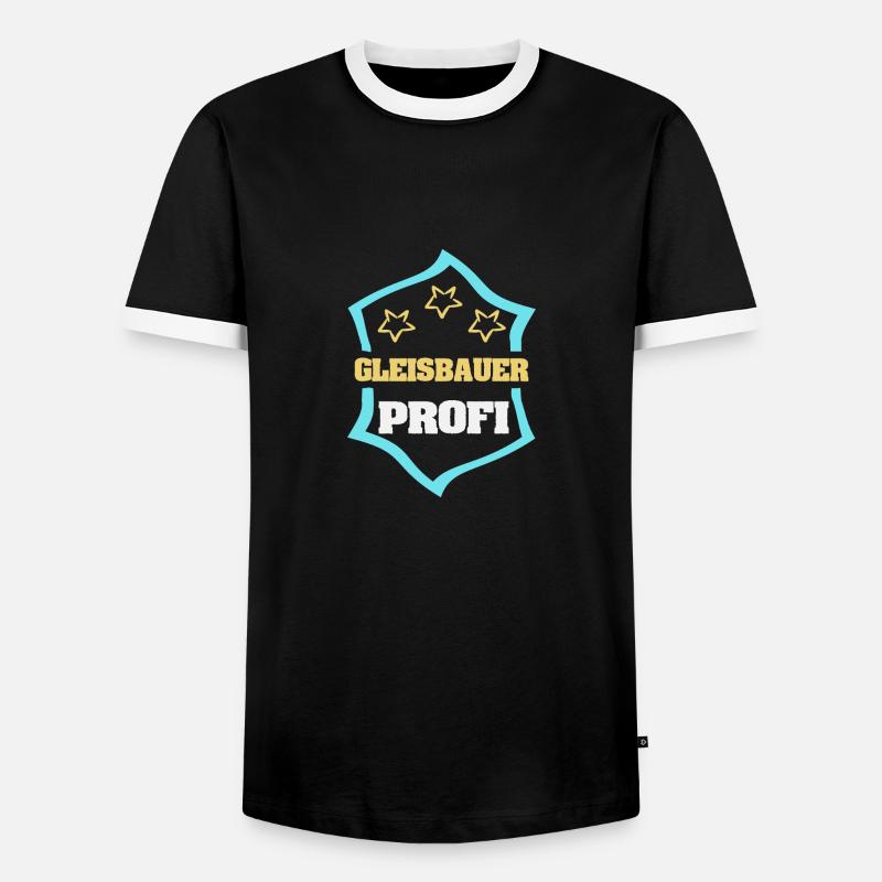 Occupation: Track Builder - Men's Ringer Shirt - black/white