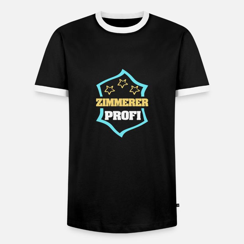 Zimmerer als Beruf - Männer Kontrast-T-Shirt - Schwarz/Weiß