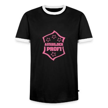 Cadeau pour l’instructeur - T-shirt contrasté Homme - noir/blanc - Devant - AI Model Female 172 light (172cm) & AI Model Male 178 light (178cm)