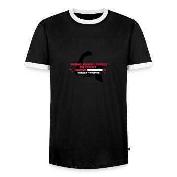 permis poids lourds - T-shirt contrasté Homme - noir/blanc - Devant - AI Model Female 172 light (172cm) & AI Model Male 178 light (178cm)