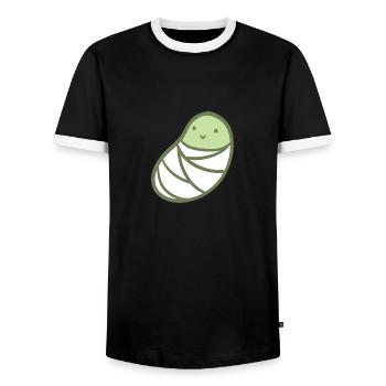 Fève douce - T-shirt contrasté Homme - noir/blanc - Devant - AI Model Female 172 light (172cm) & AI Model Male 178 light (178cm)