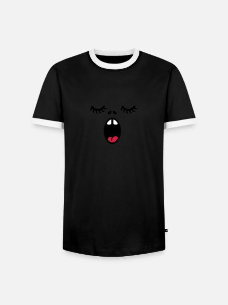 Sängergesicht / singer face (3c) - Men's Ringer Shirt - black/white