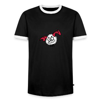 Kugell Widder - Männer Kontrast-T-Shirt - Schwarz/Weiß - Vorne - AI Model Female 172 light (172cm) & AI Model Male 178 light (178cm)