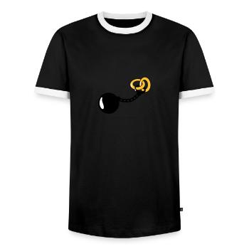 Wedding Rings - T-shirt contrasté Homme - noir/blanc - Devant - AI Model Female 172 light (172cm) & AI Model Male 178 light (178cm)