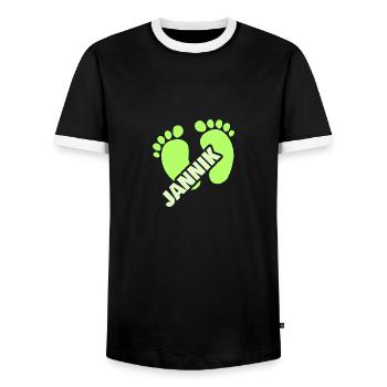 Baby Jannik - Men's Ringer Shirt - black/white - Front - AI Model Female 172 light (172cm) & AI Model Male 178 light (178cm)