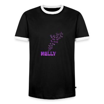 Nelly amusante - T-shirt contrasté Homme - noir/blanc - Devant - AI Model Female 172 light (172cm) & AI Model Male 178 light (178cm)