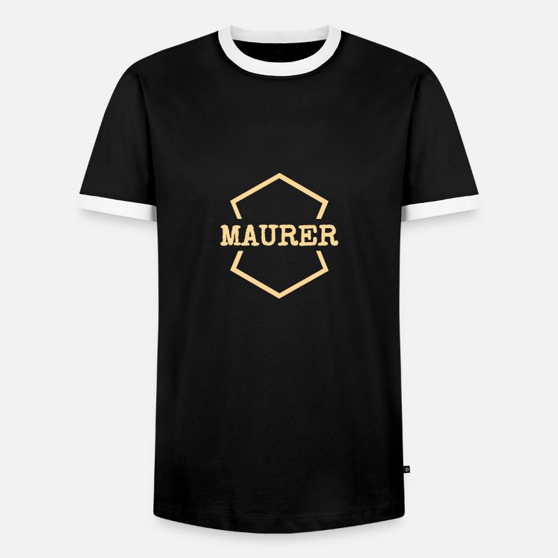 Bricklayer as work - Men's Ringer Shirt - black/white