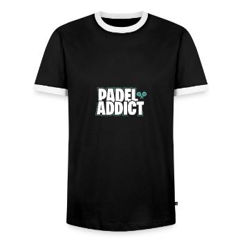 Padel Tennis Paddel Padelball Padeln Padeltennis - Männer Kontrast-T-Shirt - Schwarz/Weiß - Vorne - AI Model Female 172 light (172cm) & AI Model Male 178 light (178cm)