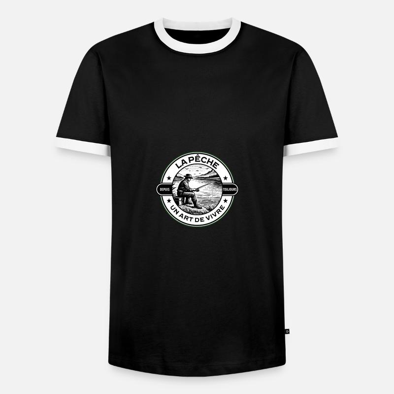 Fischen, eine Lebensweise - Männer Kontrast-T-Shirt - Schwarz/Weiß