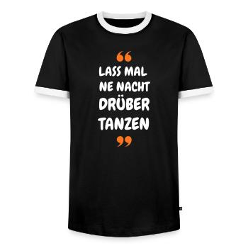 Lass mal ne Nacht drüber Tanzen - Party Shirt - Männer Kontrast-T-Shirt - Schwarz/Weiß - Vorne - AI Model Female 172 light (172cm) & AI Model Male 178 light (178cm)