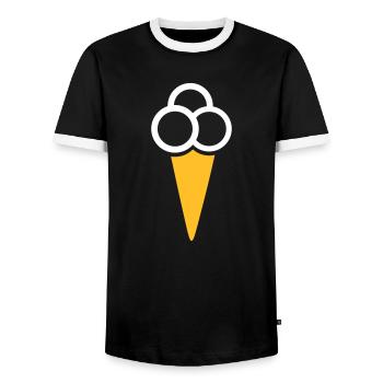 Eis - Männer Kontrast-T-Shirt - Schwarz/Weiß - Vorne - AI Model Female 172 light (172cm) & AI Model Male 178 light (178cm)