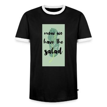 Denglisch Witziger Spruch Geschenk - Männer Kontrast-T-Shirt - Schwarz/Weiß - Vorne - AI Model Female 172 light (172cm) & AI Model Male 178 light (178cm)