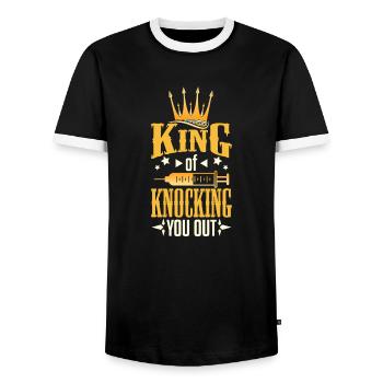 Anästhesist der Anästhesie Arzt Narkose - Männer Kontrast-T-Shirt - Schwarz/Weiß - Vorne - AI Model Female 172 light (172cm) & AI Model Male 178 light (178cm)