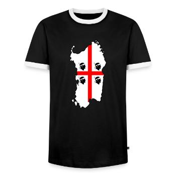 Sardaigne - T-shirt contrasté Homme - noir/blanc - Devant - AI Model Female 172 light (172cm) & AI Model Male 178 light (178cm)