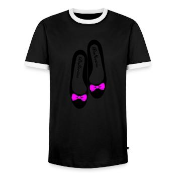 Ballerine 4 - T-shirt contrasté Homme - noir/blanc - Devant - AI Model Female 172 light (172cm) & AI Model Male 178 light (178cm)