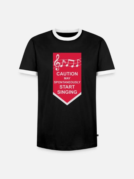 may spontaneously start singing - Men's Ringer Shirt - black/white