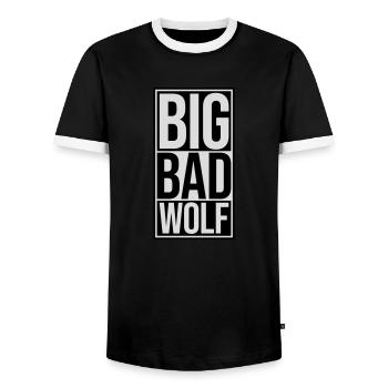 big bad wolf quote - Men's Ringer Shirt - black/white - Front - AI Model Female 172 light (172cm) & AI Model Male 178 light (178cm)