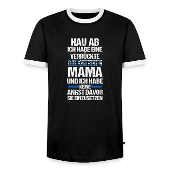 Maman grecque maman Grèce - T-shirt contrasté Homme - noir/blanc - Devant - AI Model Female 172 light (172cm) & AI Model Male 178 light (178cm)