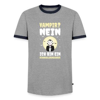 Costume d’Halloween Chauve-souris Halloween - T-shirt contrasté Homme - gris/marine  - Devant - AI Model Female 172 light (172cm) & AI Model Male 178 light (178cm)