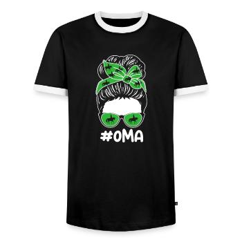 Monter à cheval - T-shirt contrasté Homme - noir/blanc - Devant - AI Model Female 172 light (172cm) & AI Model Male 178 light (178cm)