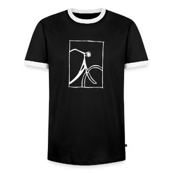Dutch bike at night - Men's Ringer Shirt - black/white - Front - AI Model Female 172 light (172cm) & AI Model Male 178 light (178cm)