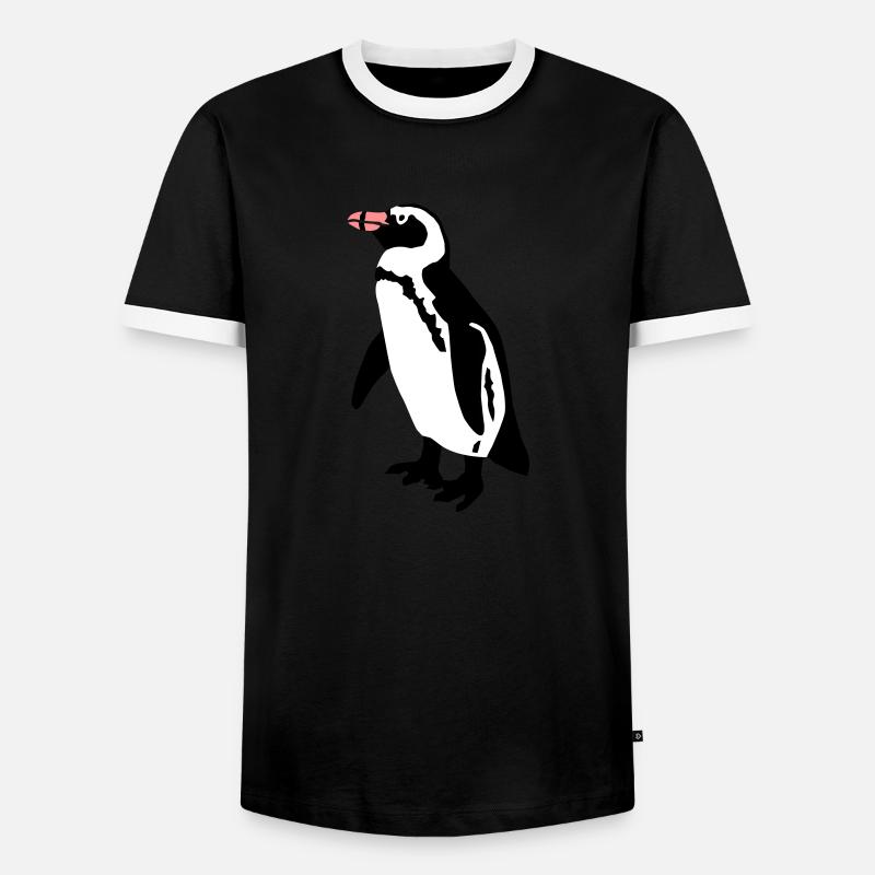 Pinguin - Men's Ringer Shirt - black/white