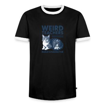 Weird Teachers Build Character Appreciation - Männer Kontrast-T-Shirt - Schwarz/Weiß - Vorne - AI Model Female 172 light (172cm) & AI Model Male 178 light (178cm)