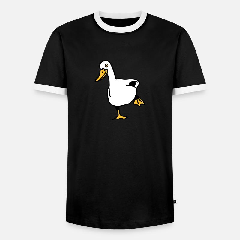duck - Men's Ringer Shirt - black/white