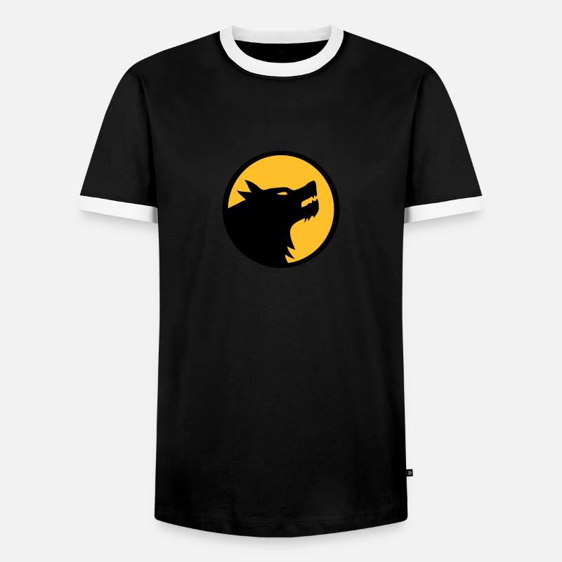 wolf_11a2c - Männer Kontrast-T-Shirt - Schwarz/Weiß