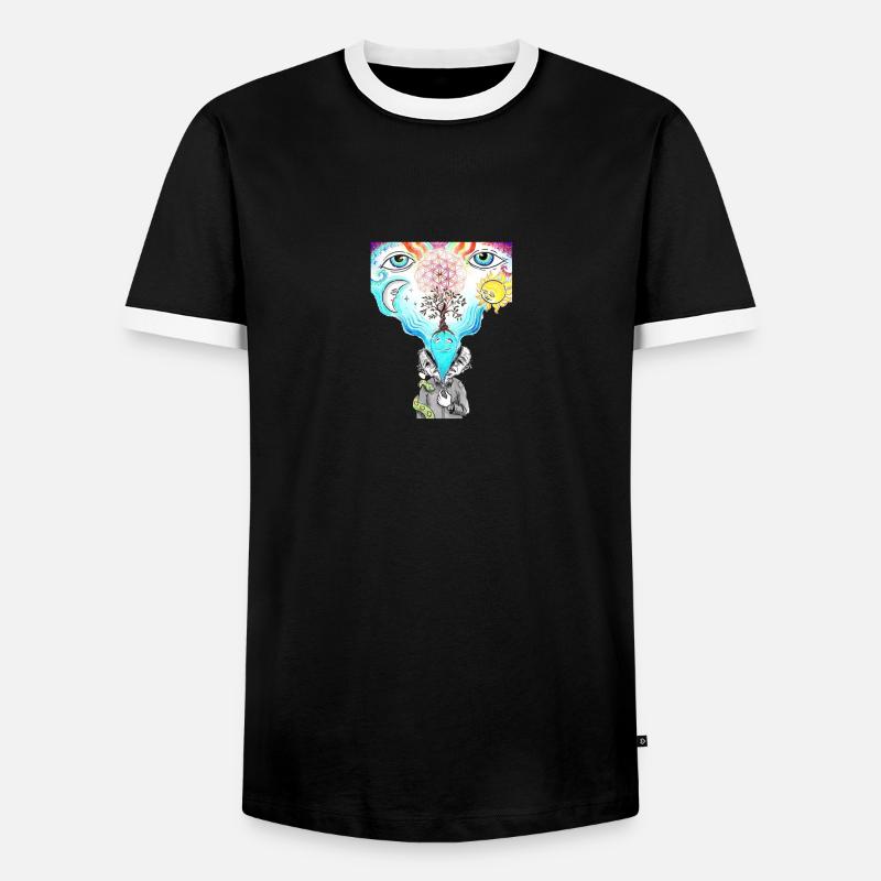 open mind - Männer Kontrast-T-Shirt - Schwarz/Weiß