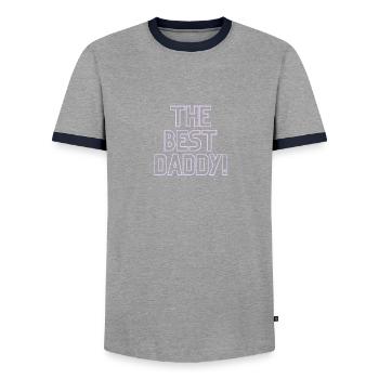 Bester Papa! - Männer Kontrast-T-Shirt - Grau/Navy  - Vorne - AI Model Female 172 light (172cm) & AI Model Male 178 light (178cm)