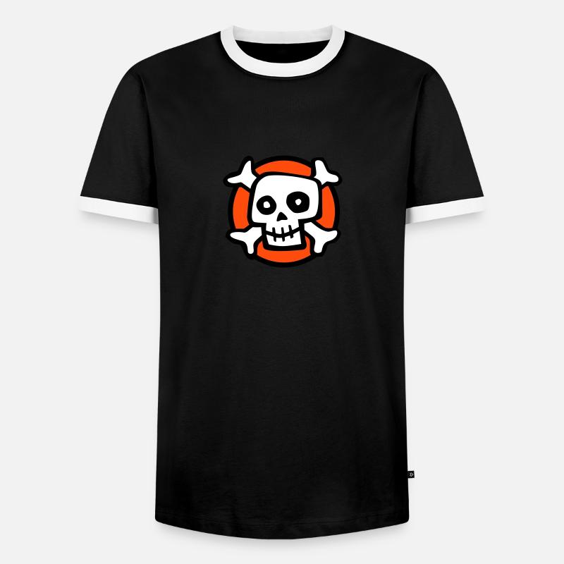comic_skull_072011_c_3c - Männer Kontrast-T-Shirt - Schwarz/Weiß