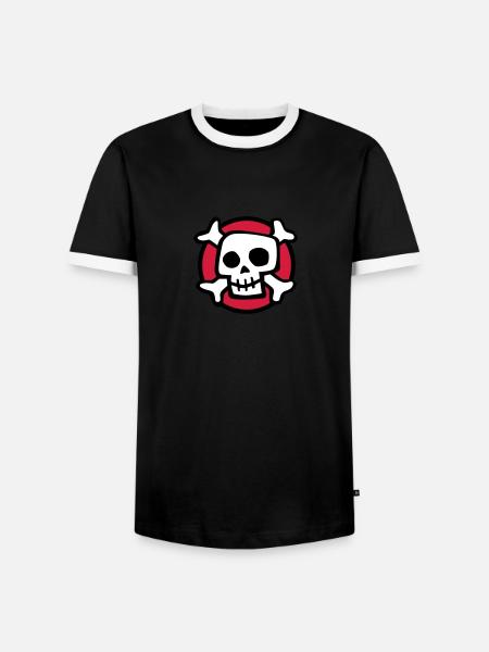 comic_skull_072011_a_3c - T-shirt contrasté Homme - noir/blanc