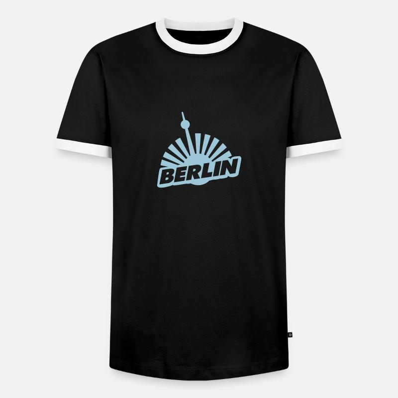 berlin - Männer Kontrast-T-Shirt - Schwarz/Weiß