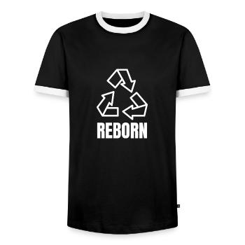 Reborn Cadeau chrétien - T-shirt contrasté Homme - noir/blanc - Devant - AI Model Female 172 light (172cm) & AI Model Male 178 light (178cm)