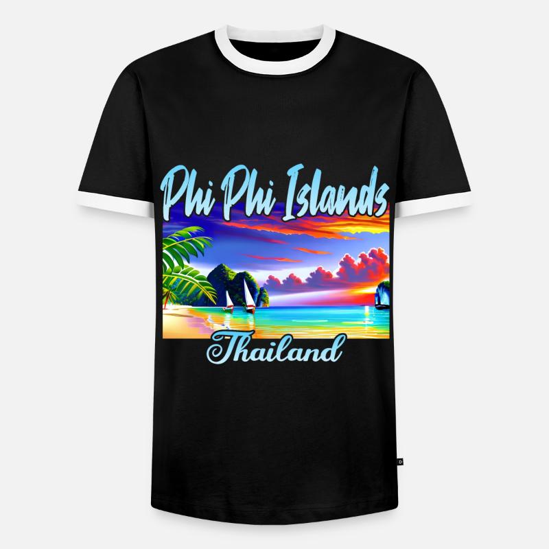 Îles Phi Phi - T-shirt contrasté Homme - noir/blanc