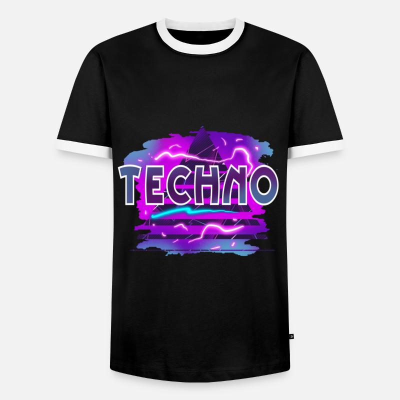 Techno - Men's Ringer Shirt - black/white