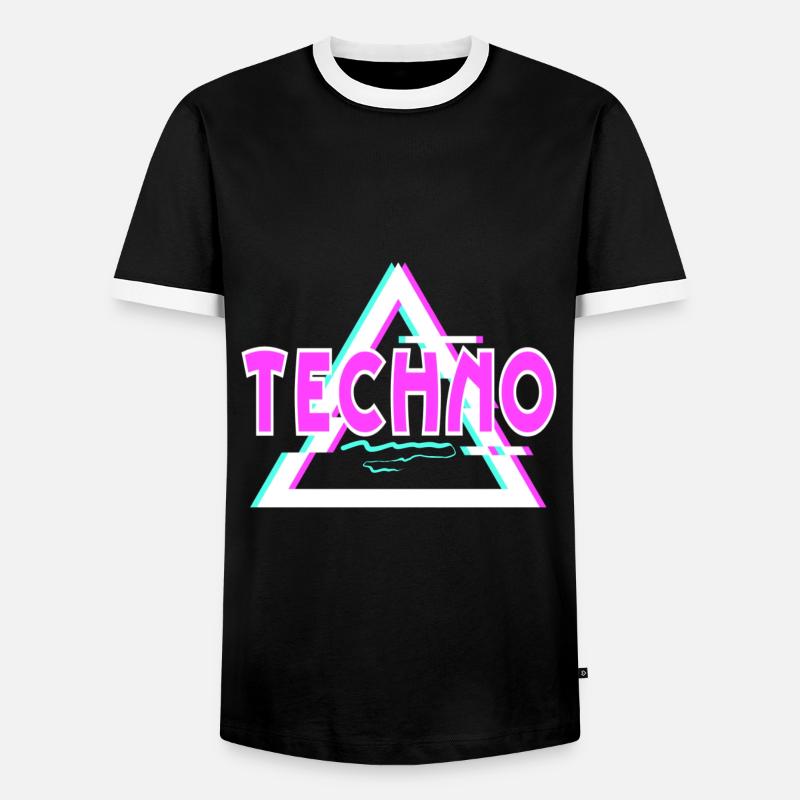 Techno - Men's Ringer Shirt - black/white