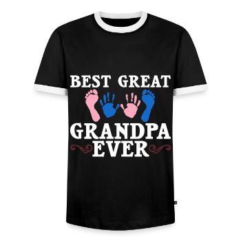great-grandfather grandpa great-grandparents grandfather - Men's Ringer Shirt - black/white - Front - AI Model Female 172 light (172cm) & AI Model Male 178 light (178cm)