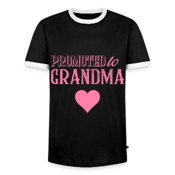 Zur Oma befördert Omi Großmama Großmutter - Männer Kontrast-T-Shirt - Schwarz/Weiß - Vorne - AI Model Female 172 light (172cm) & AI Model Male 178 light (178cm)