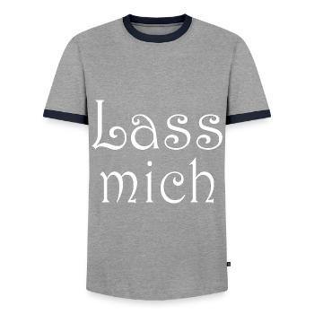 Lass mich - Männer Kontrast-T-Shirt - Grau/Navy  - Vorne - AI Model Female 172 light (172cm) & AI Model Male 178 light (178cm)
