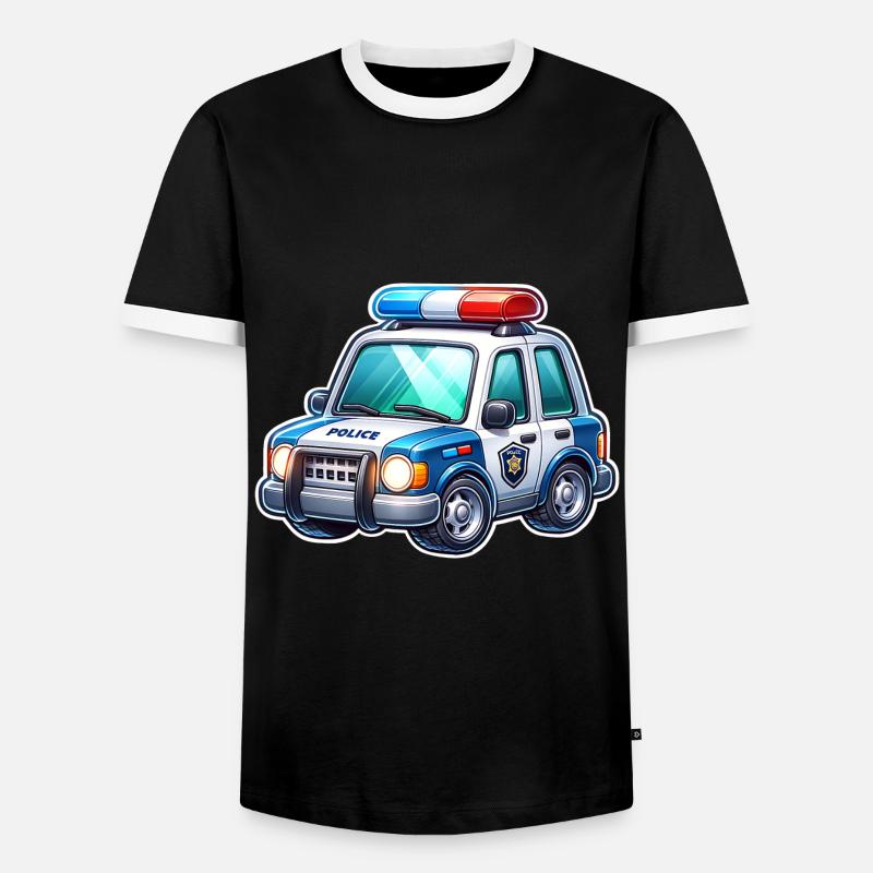 Polizei - Männer Kontrast-T-Shirt - Schwarz/Weiß