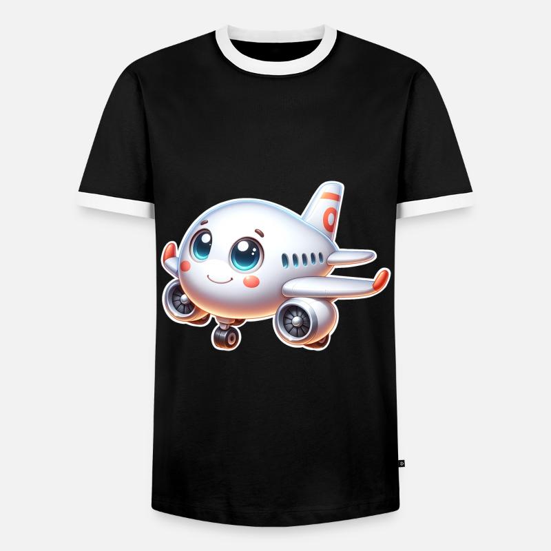 Airplane - Men's Ringer Shirt - black/white