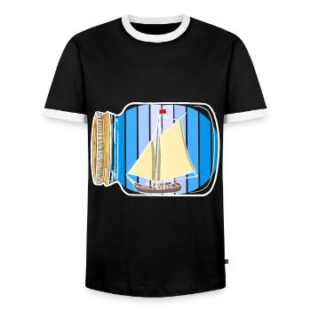 voilier, nautique, nautique, côtier, maritime - T-shirt contrasté Homme - noir/blanc - Devant - AI Model Female 172 light (172cm) & AI Model Male 178 light (178cm)