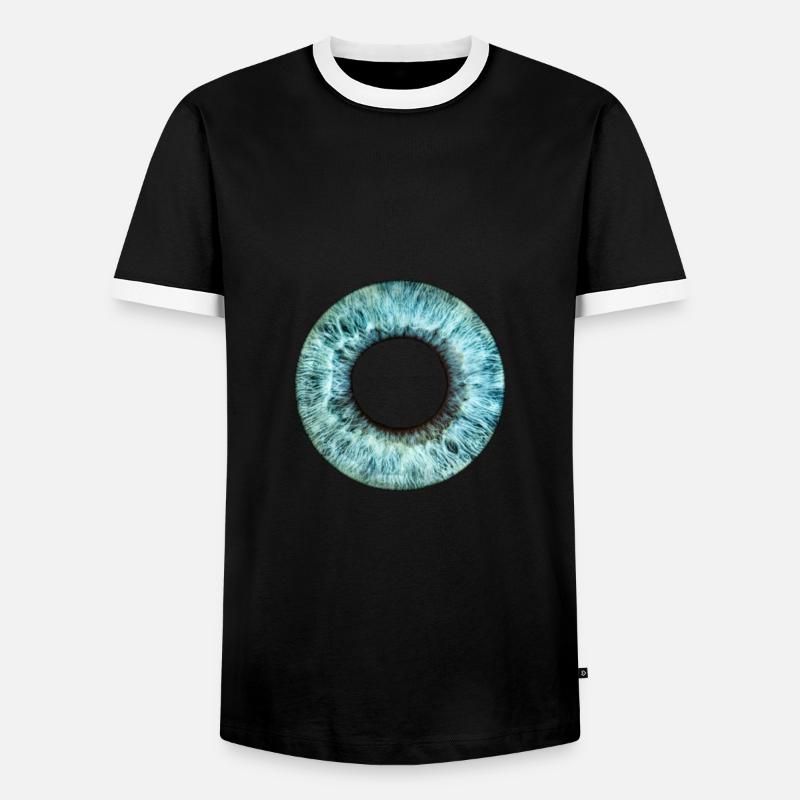 Blue Iris - Männer Kontrast-T-Shirt - Schwarz/Weiß