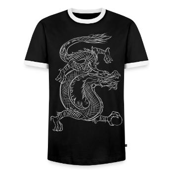 Dragon coco blanc mystique! CADEAUX - T-shirt contrasté Homme - noir/blanc - Devant - AI Model Female 172 light (172cm) & AI Model Male 178 light (178cm)